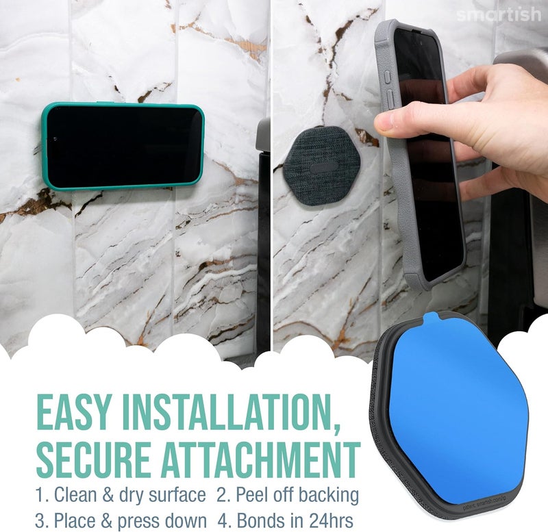 Smartish ® MagSafe Mountaineer Wall Mount - Compatible with Apple iPhone 17/16/15/14/13 - Magnetic Stick on Adhesive Phone Holder - Extra Strength Magnet for Apple Accessories - No. 2 Pencil Gray - Image 4